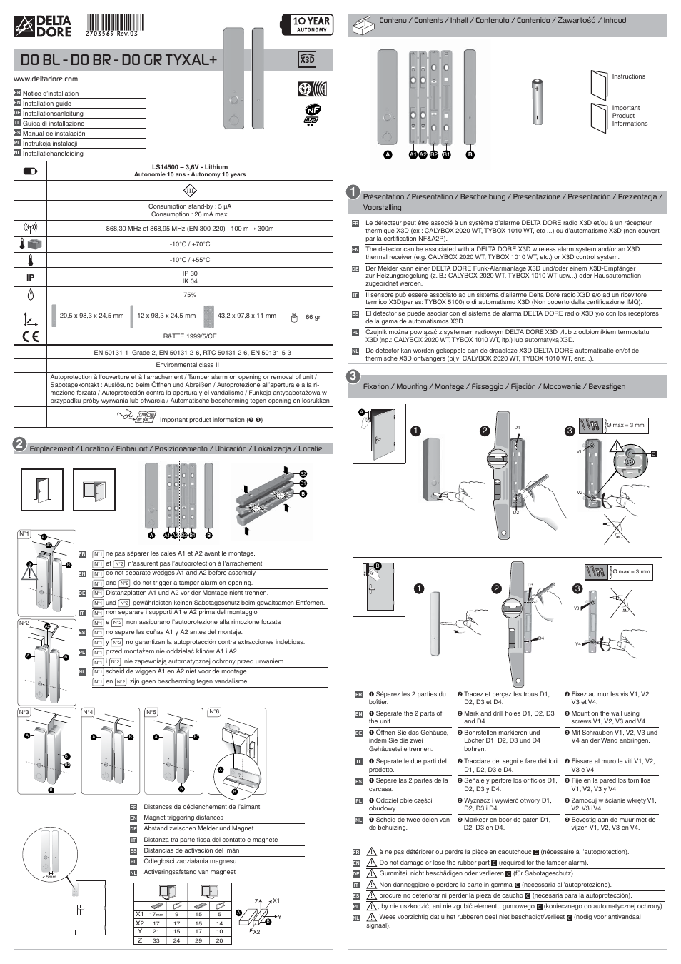 Delta Dore DO GR TYXAL+ User Manual | 2 pages