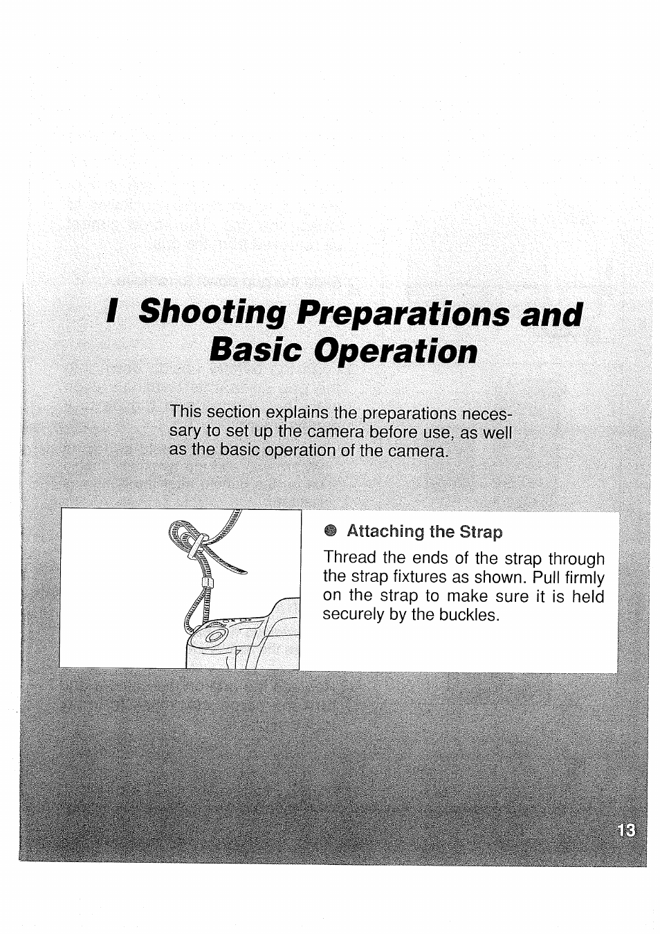 F shooting preparations and basic operation, Shooting preparations and basic operation | Canon EOS 1N RS User Manual | Page 13 / 30