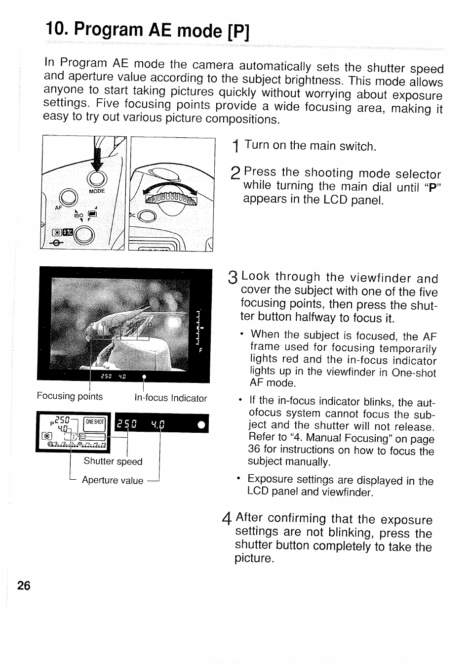 Program ae mode [p | Canon EOS 1N RS User Manual | Page 26 / 30