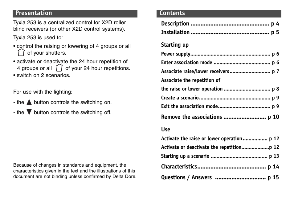 Delta Dore 253 TYXIA User Manual | Page 2 / 8