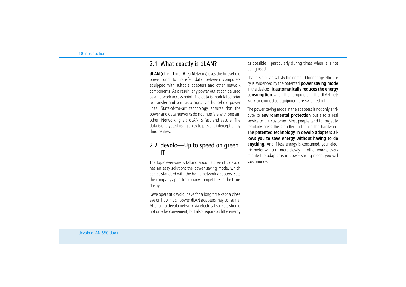 1 what exactly is dlan, 2 devolo—up to speed on green it, What exactly is dlan | Devolo—up to speed on green it | Devolo dLAN 550 duo+ User Manual | Page 11 / 33