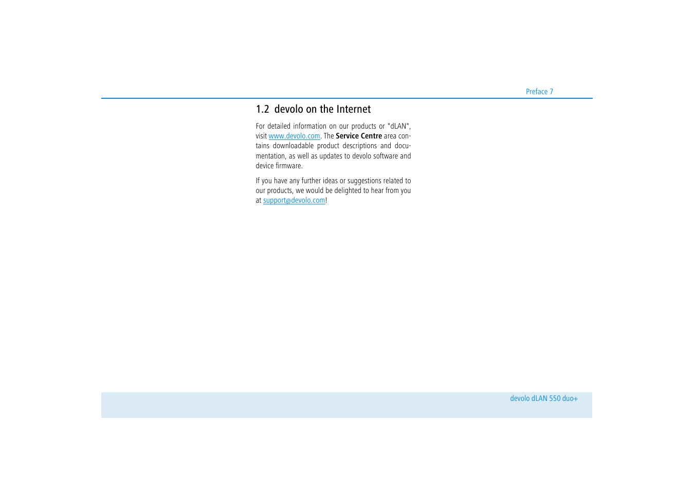 2 devolo on the internet, Devolo on the internet | Devolo dLAN 550 duo+ User Manual | Page 8 / 33