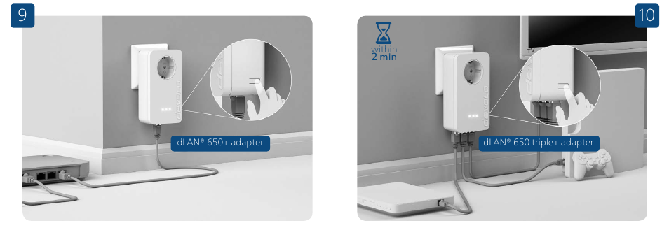 Devolo dLAN 650 triple+ Installation User Manual | Page 6 / 13