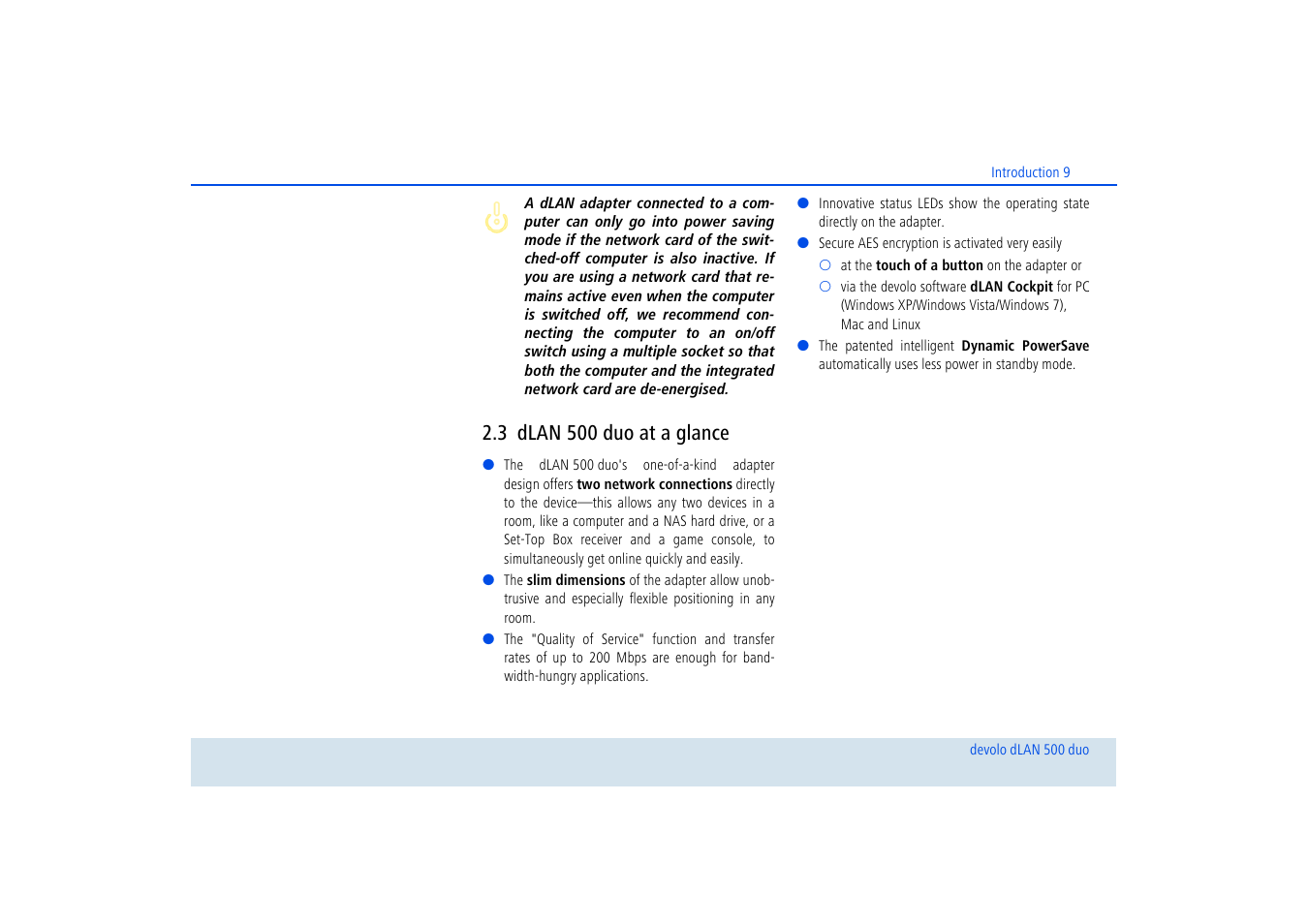 3 dlan 500 duo at a glance, Dlan 500 duo at a glance | Devolo dLAN 500 duo+ User Manual | Page 10 / 33