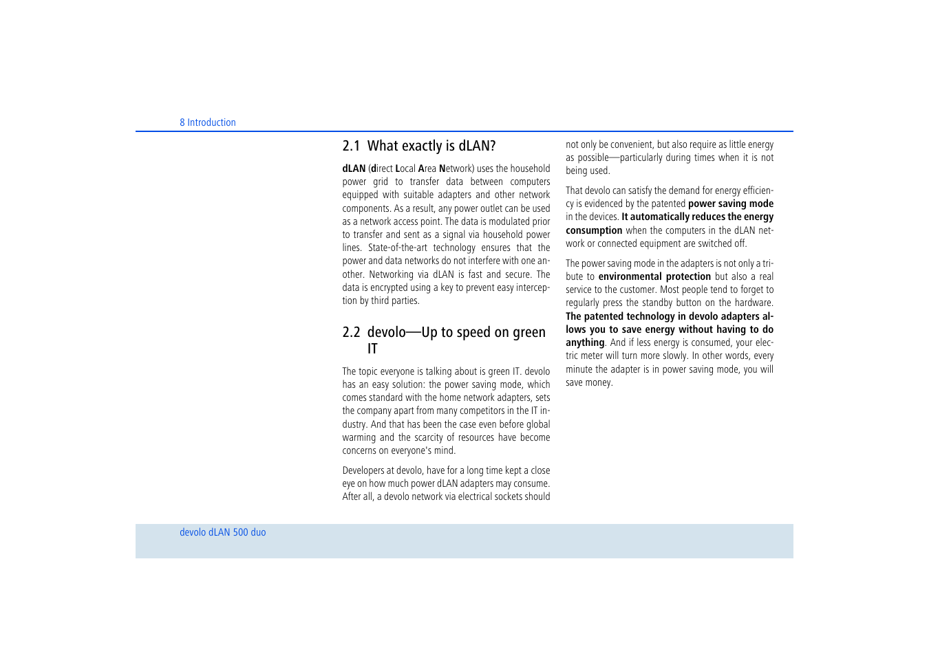 1 what exactly is dlan, 2 devolo—up to speed on green it, What exactly is dlan | Devolo—up to speed on green it | Devolo dLAN 500 duo+ User Manual | Page 9 / 33