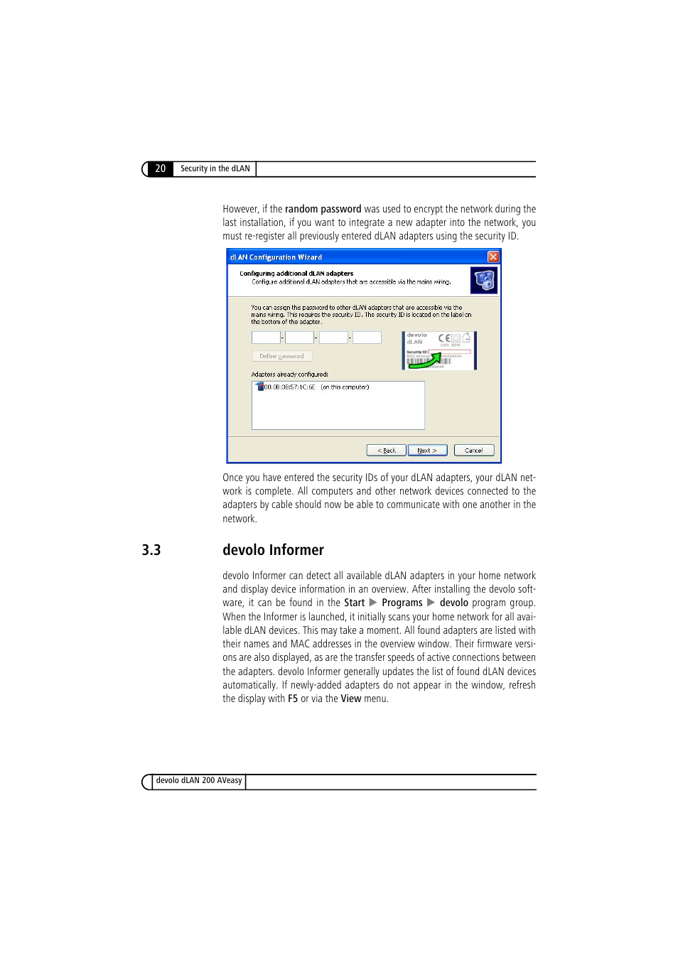 3 devolo informer, Devolo informer | Devolo dLAN 200 AVeasy User Manual | Page 20 / 26