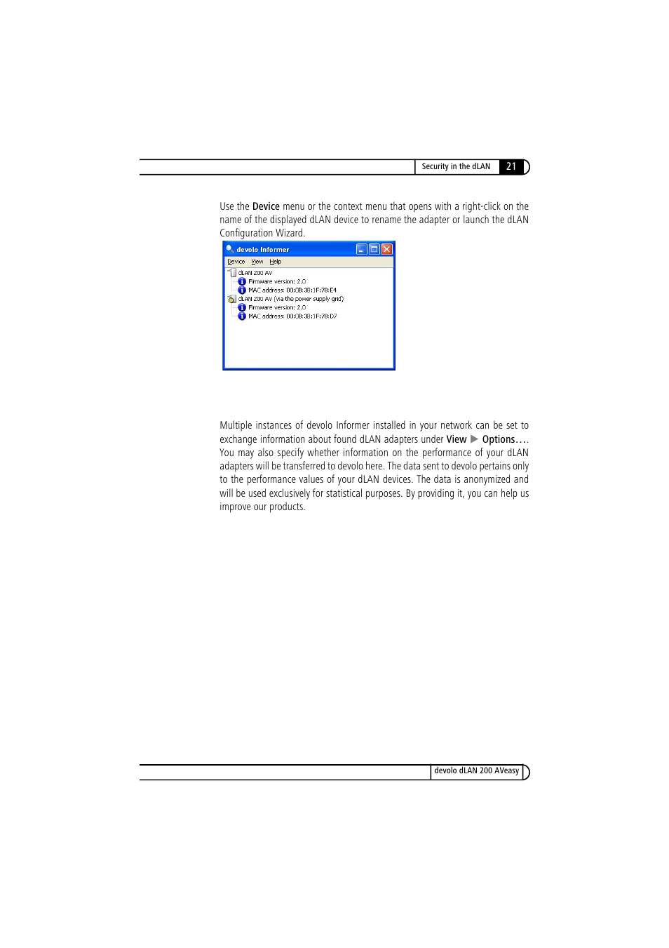 Devolo dLAN 200 AVeasy User Manual | Page 21 / 26
