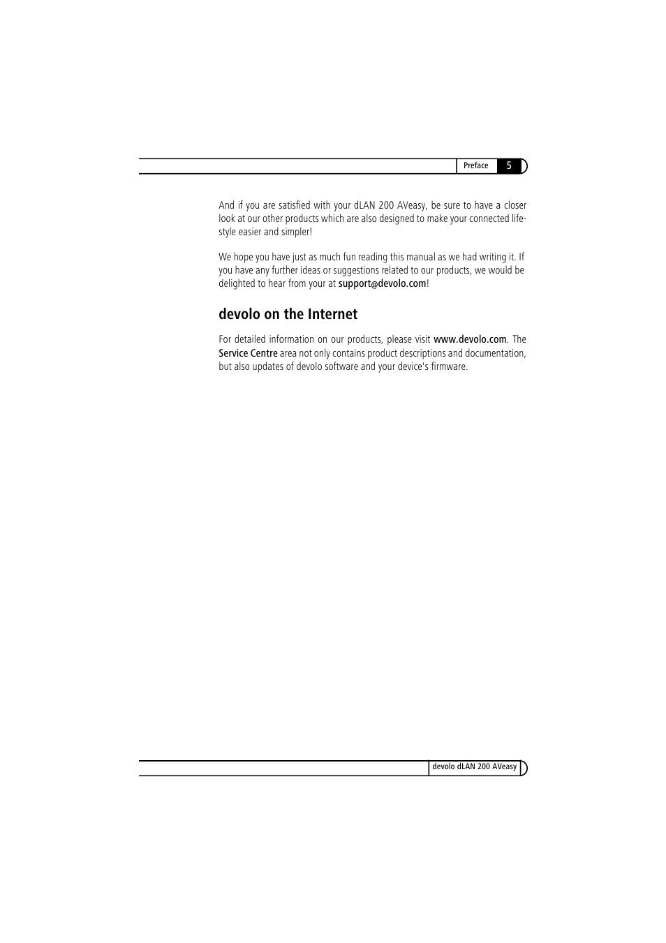 Devolo on the internet | Devolo dLAN 200 AVeasy User Manual | Page 5 / 26