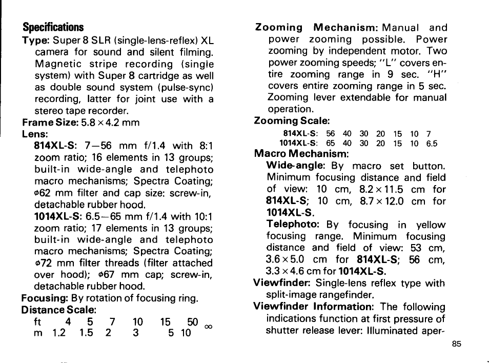 Usable dial sehing combinations, Lap dissolve procedure | Canon 814XL-S User Manual | Page 87 / 167