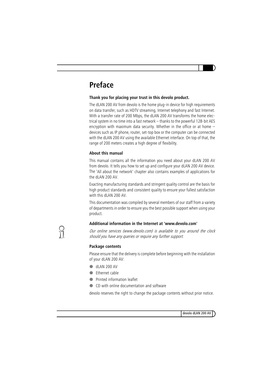 Preface | Devolo dLAN 200 AV User Manual | Page 3 / 25