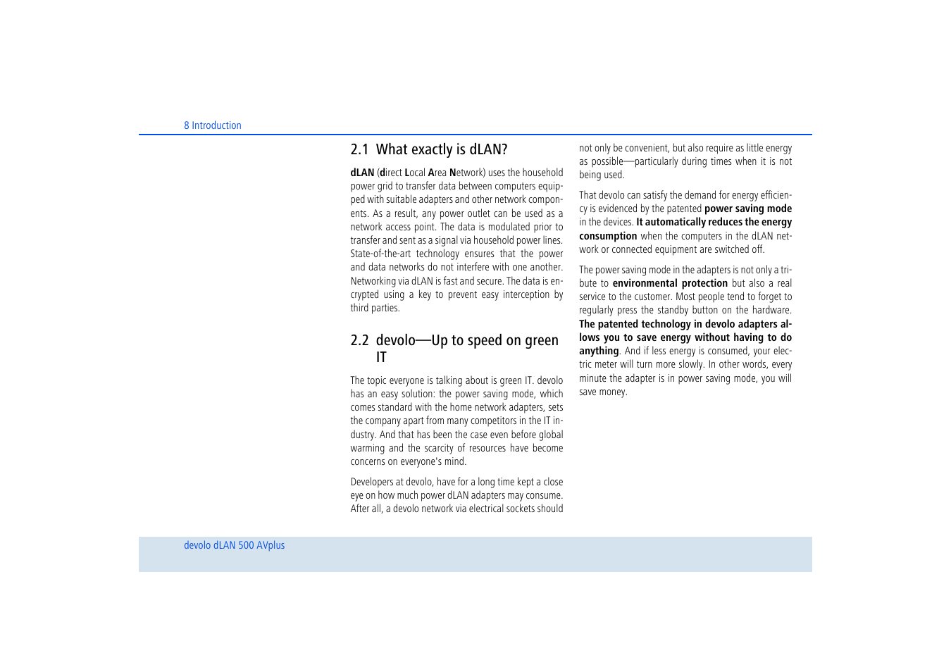 1 what exactly is dlan, 2 devolo—up to speed on green it, What exactly is dlan | Devolo dLAN 500 AVplus User Manual | Page 9 / 35