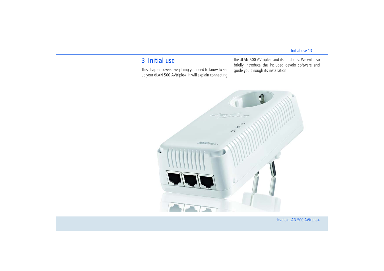 3 initial use | Devolo dLAN 500 AVtriple+ User Manual | Page 14 / 35