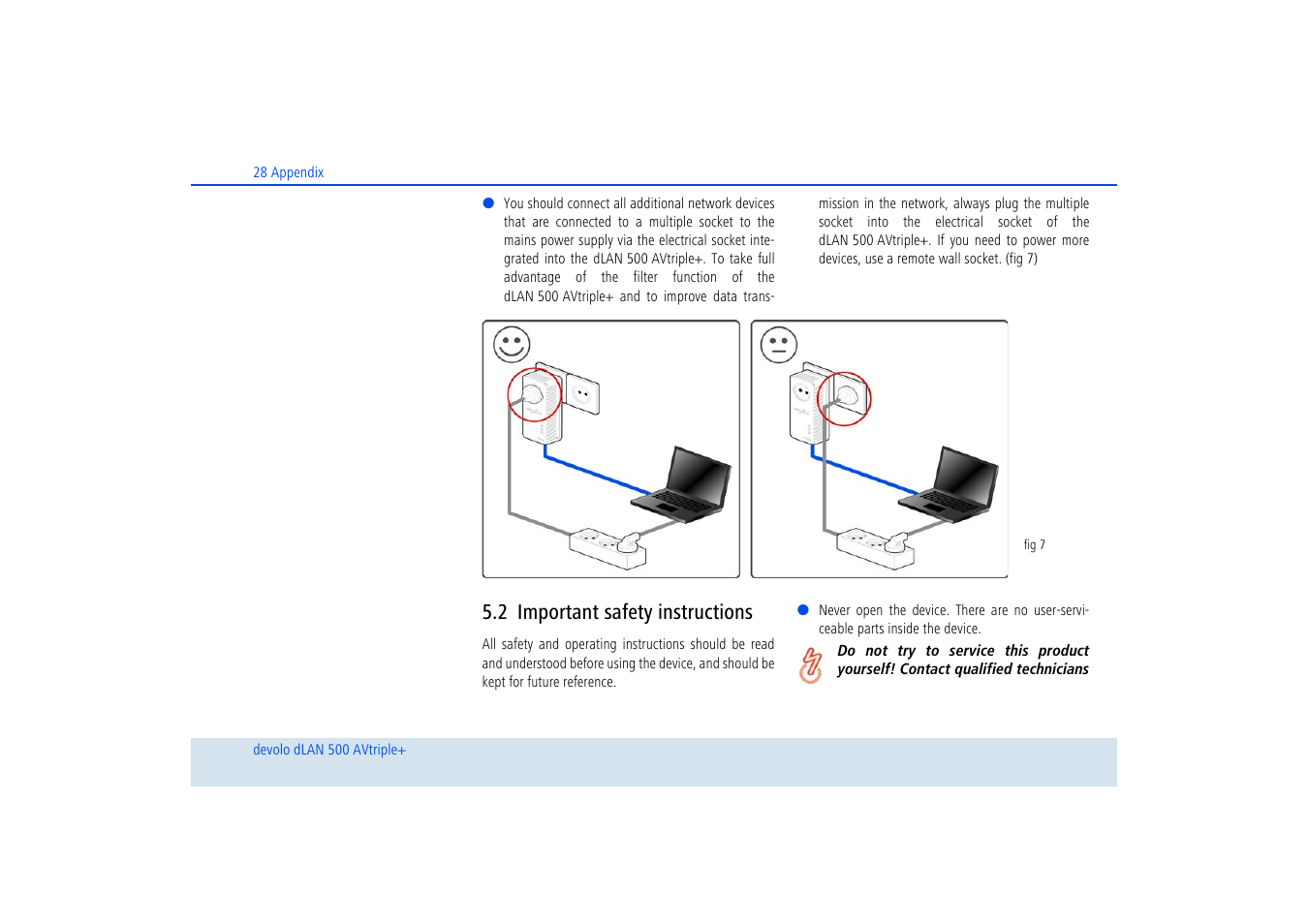 2 important safety instructions, Important safety instructions | Devolo dLAN 500 AVtriple+ User Manual | Page 29 / 35