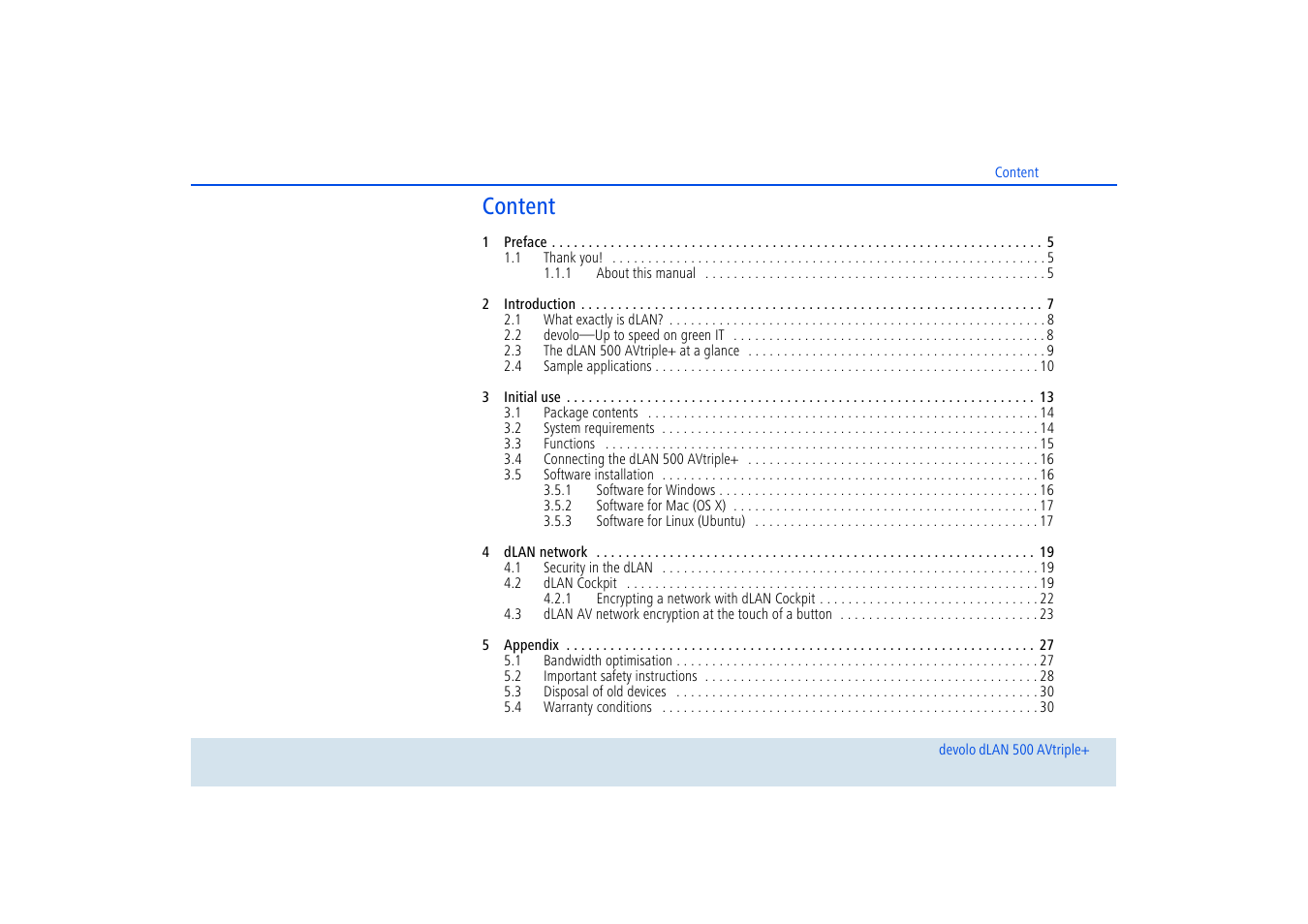 Content | Devolo dLAN 500 AVtriple+ User Manual | Page 4 / 35