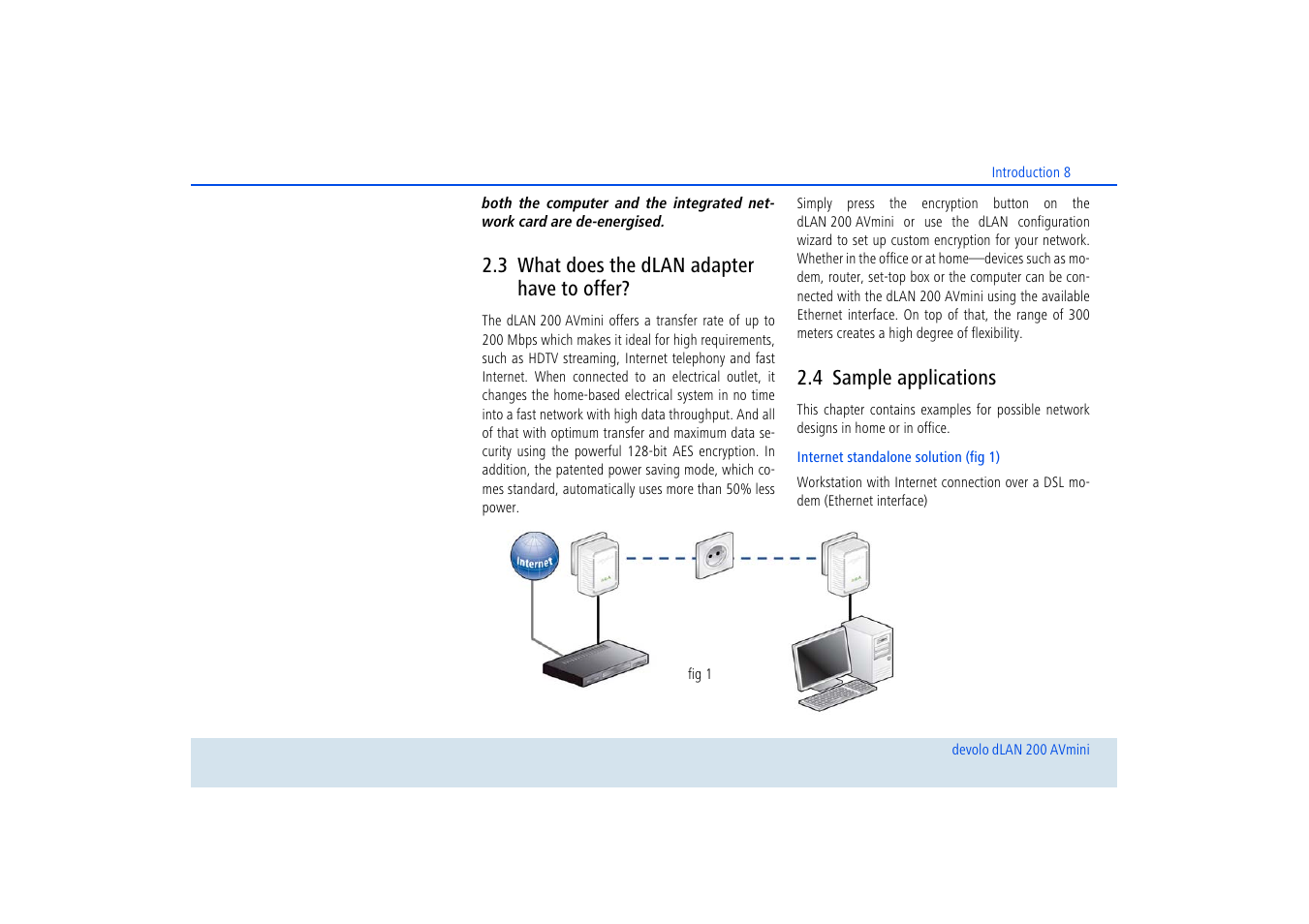 3 what does the dlan adapter have to offer, 4 sample applications, What does the dlan adapter have to offer | Sample applications | Devolo dLAN 200 AVmini User Manual | Page 9 / 30