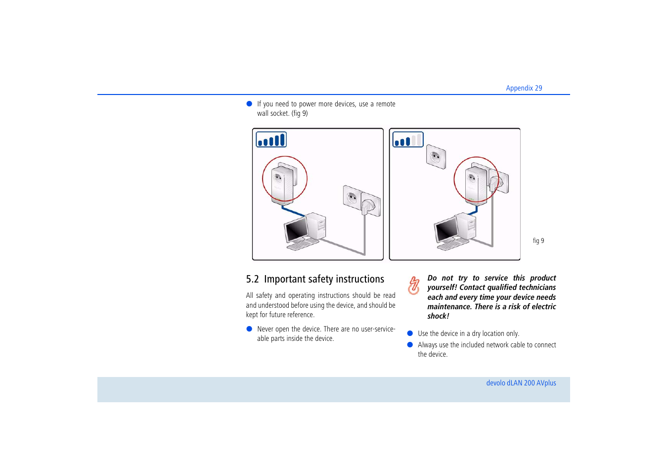 2 important safety instructions, Important safety instructions | Devolo dLAN 200 AVplus User Manual | Page 30 / 35