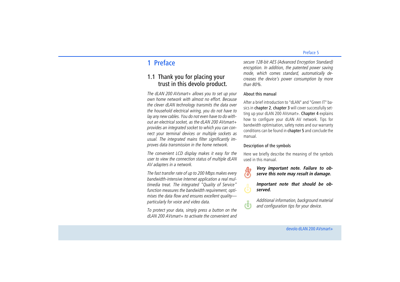 1 preface | Devolo dLAN 200 AVsmart+ User Manual | Page 6 / 37