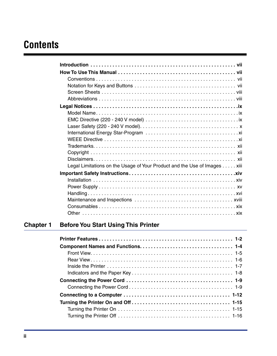 Canon 2900I User Manual | Page 5 / 314