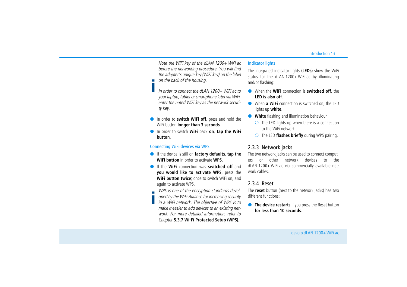 3 network jacks, 4 reset, Network jacks | Reset | Devolo dLAN 1200+ WiFi ac User Manual | Page 14 / 55