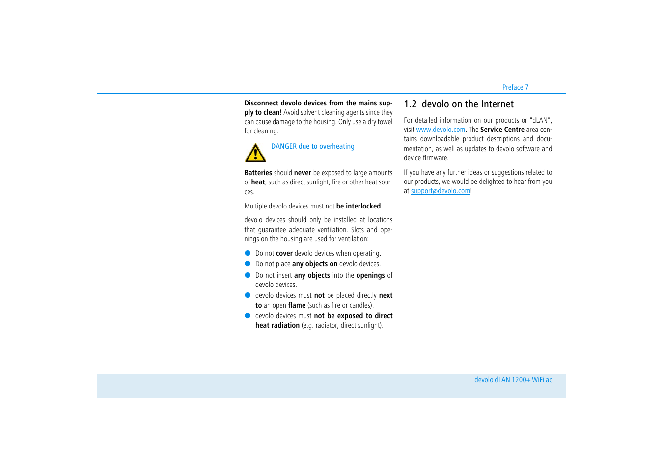 2 devolo on the internet, Devolo on the internet | Devolo dLAN 1200+ WiFi ac User Manual | Page 8 / 55