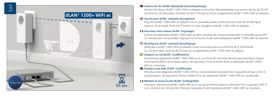 Dlan® 1200+ wifi ac, 50 sec | Devolo dLAN 1200+ WiFi ac Installation User Manual | Page 4 / 19