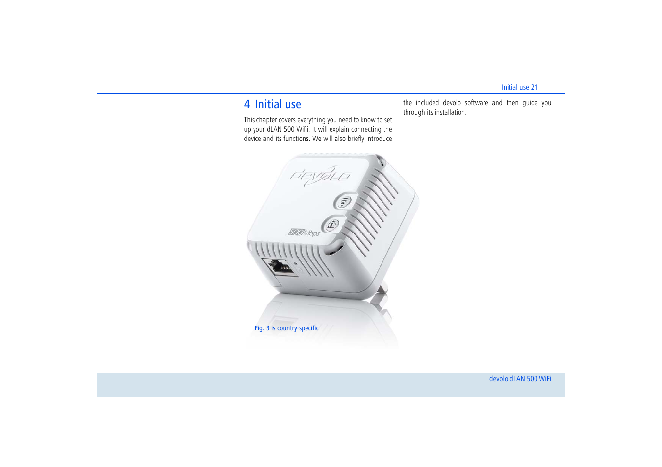 4 initial use | Devolo dLAN 500 WiFi User Manual | Page 22 / 81