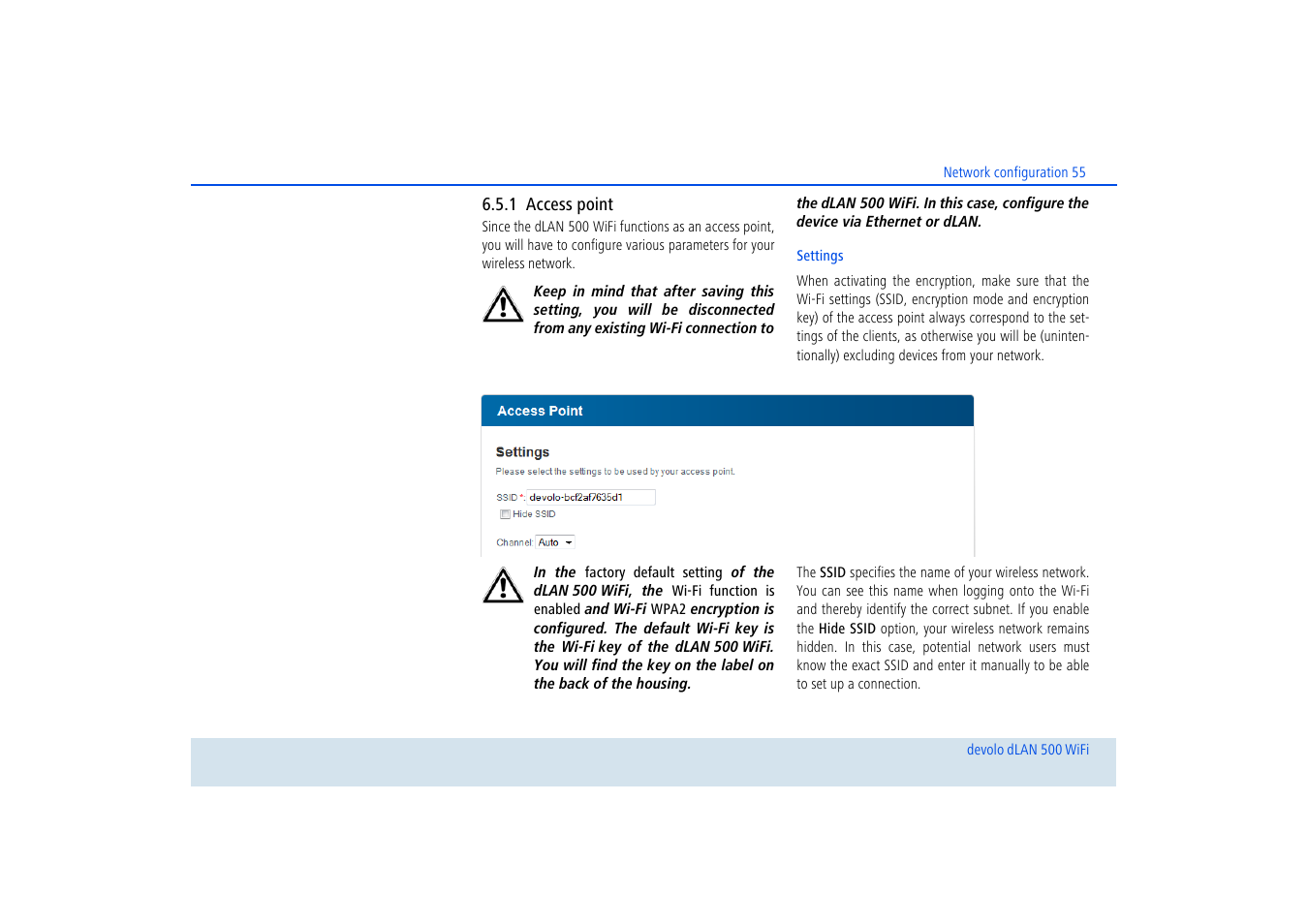 1 access point, Access point | Devolo dLAN 500 WiFi User Manual | Page 56 / 81