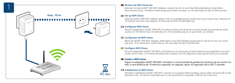 45 sec | Devolo dLAN 500 WiFi Installation User Manual | Page 11 / 19