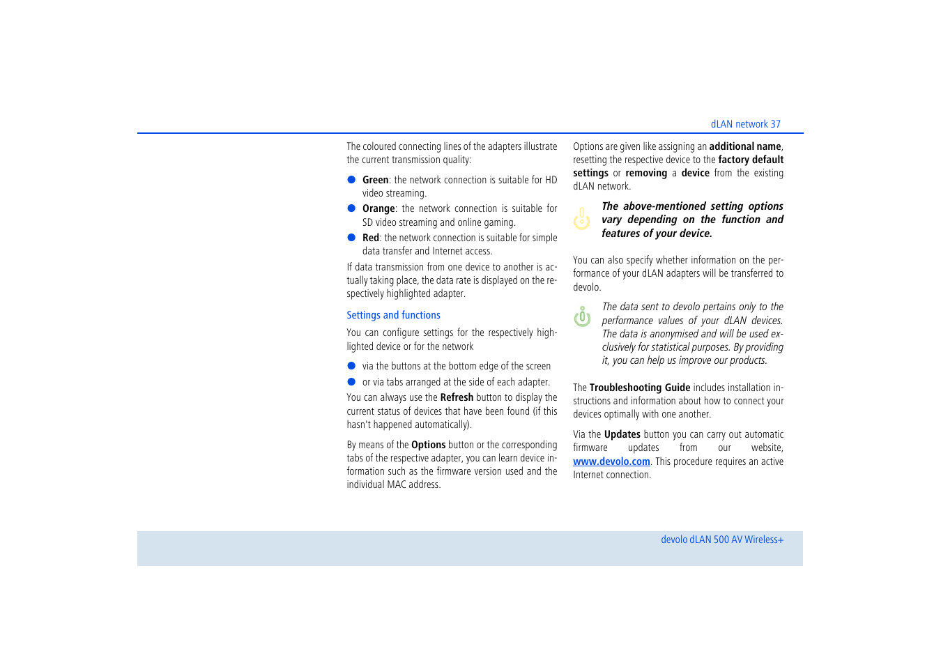 Devolo dLAN 500 AV Wireless+ User Manual | Page 38 / 83