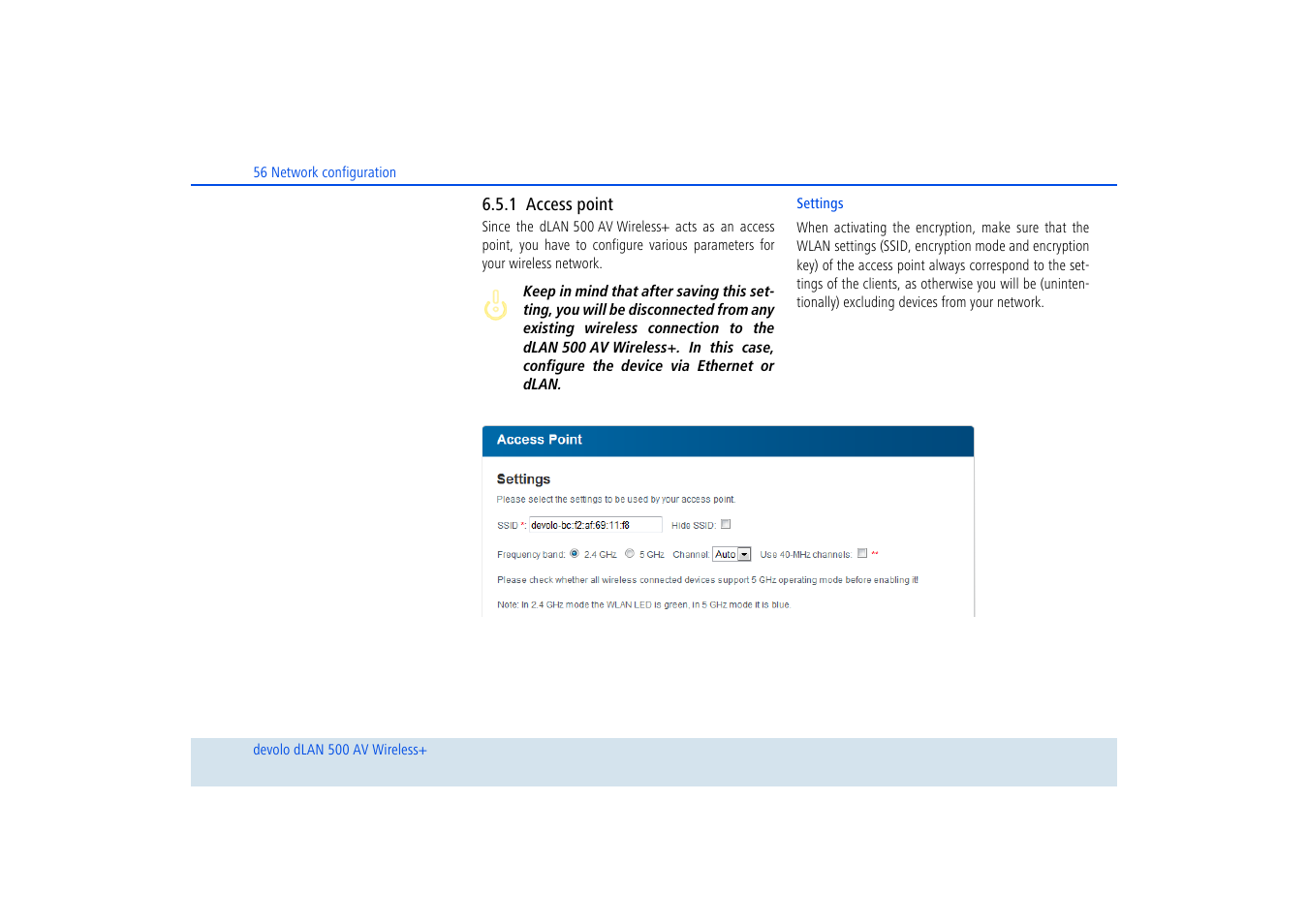 1 access point, Access point | Devolo dLAN 500 AV Wireless+ User Manual | Page 57 / 83