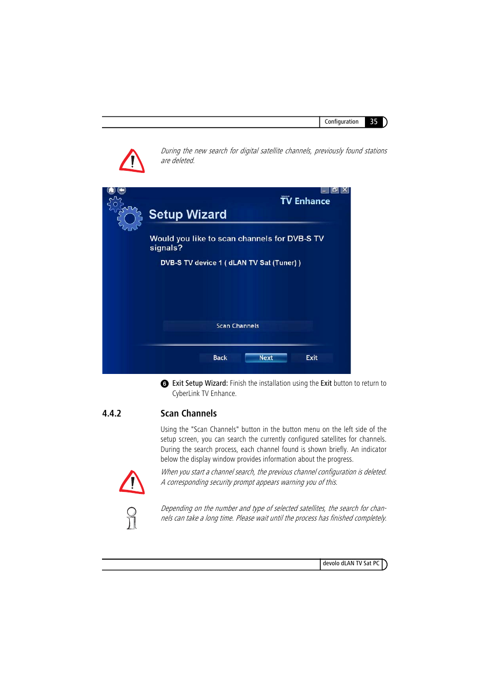 2 scan channels, Scan channels | Devolo dLAN TV Sat PC User Manual | Page 35 / 75