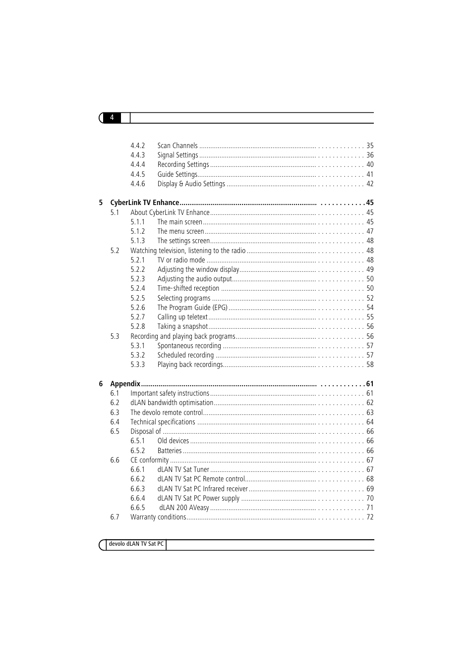 Devolo dLAN TV Sat PC User Manual | Page 4 / 75