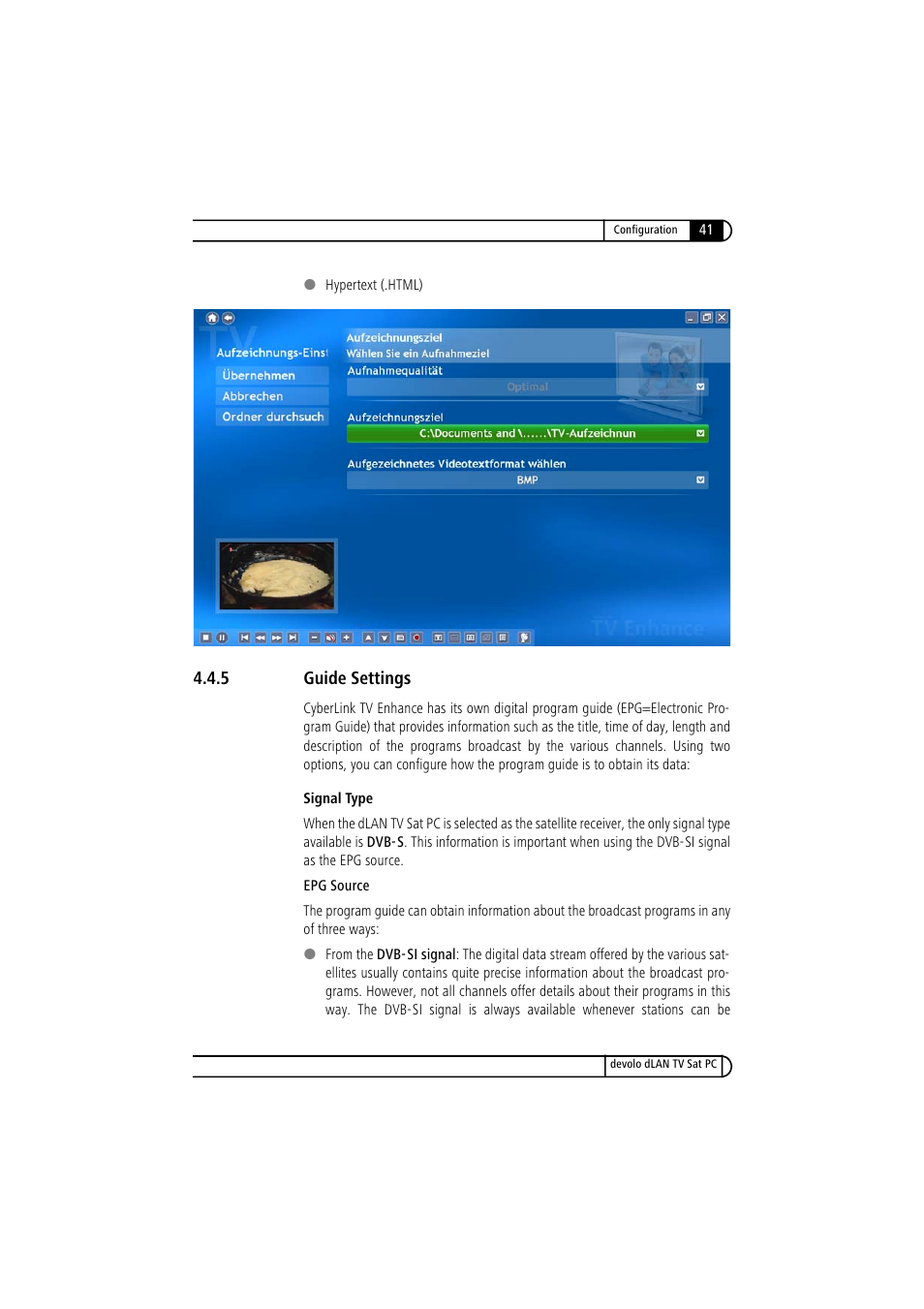 5 guide settings, Guide settings | Devolo dLAN TV Sat PC User Manual | Page 41 / 75