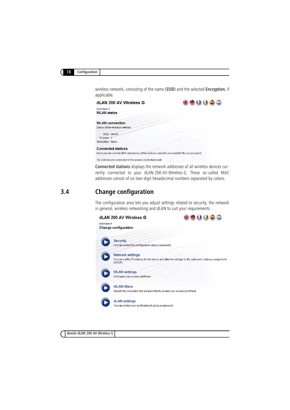 4 change configuration, Change configuration | Devolo dLAN 200 AV Wireless G User Manual | Page 18 / 47