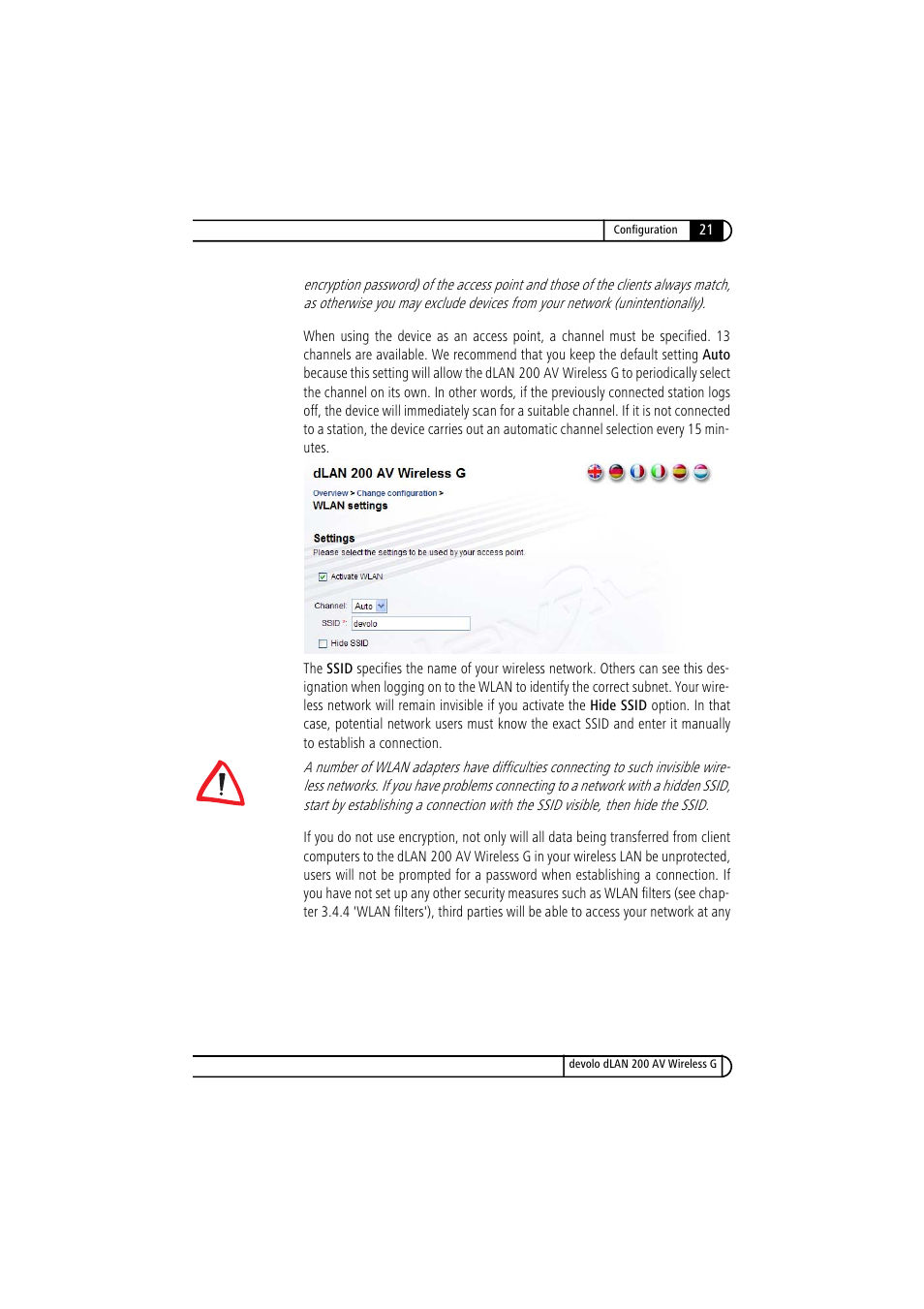 Devolo dLAN 200 AV Wireless G User Manual | Page 21 / 47