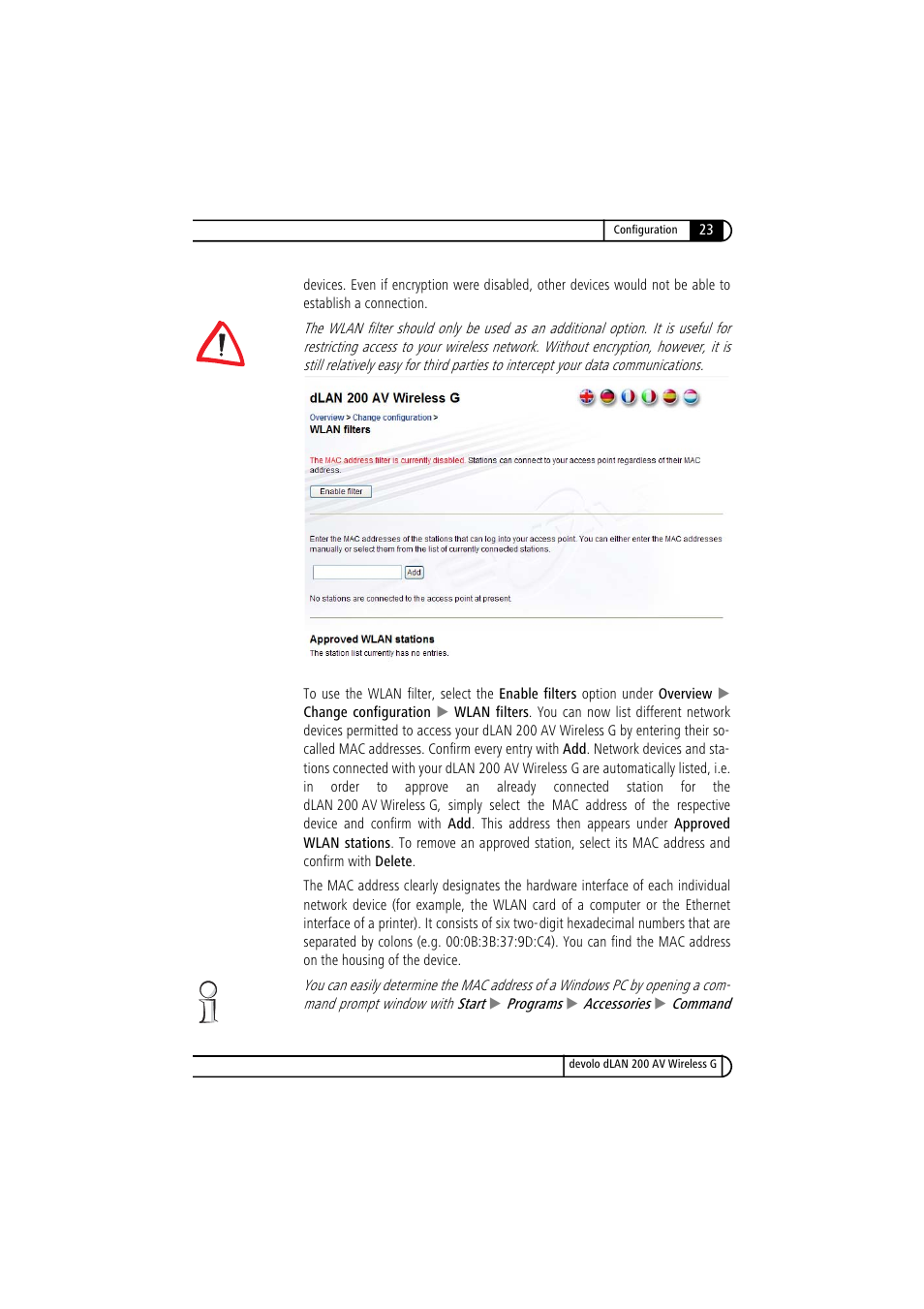 Devolo dLAN 200 AV Wireless G User Manual | Page 23 / 47