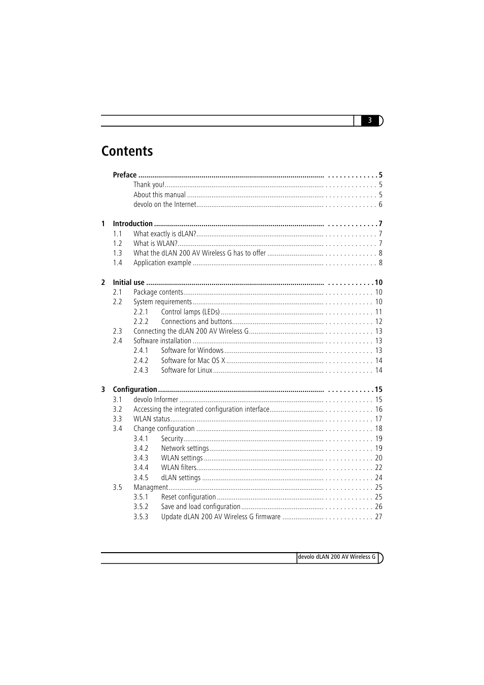Devolo dLAN 200 AV Wireless G User Manual | Page 3 / 47