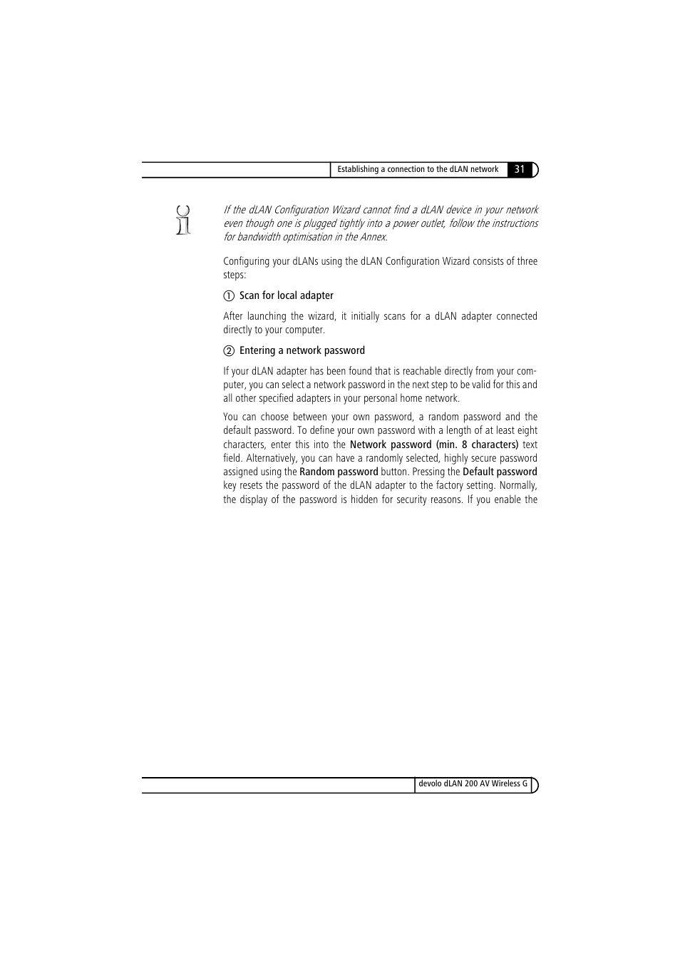 Devolo dLAN 200 AV Wireless G User Manual | Page 31 / 47