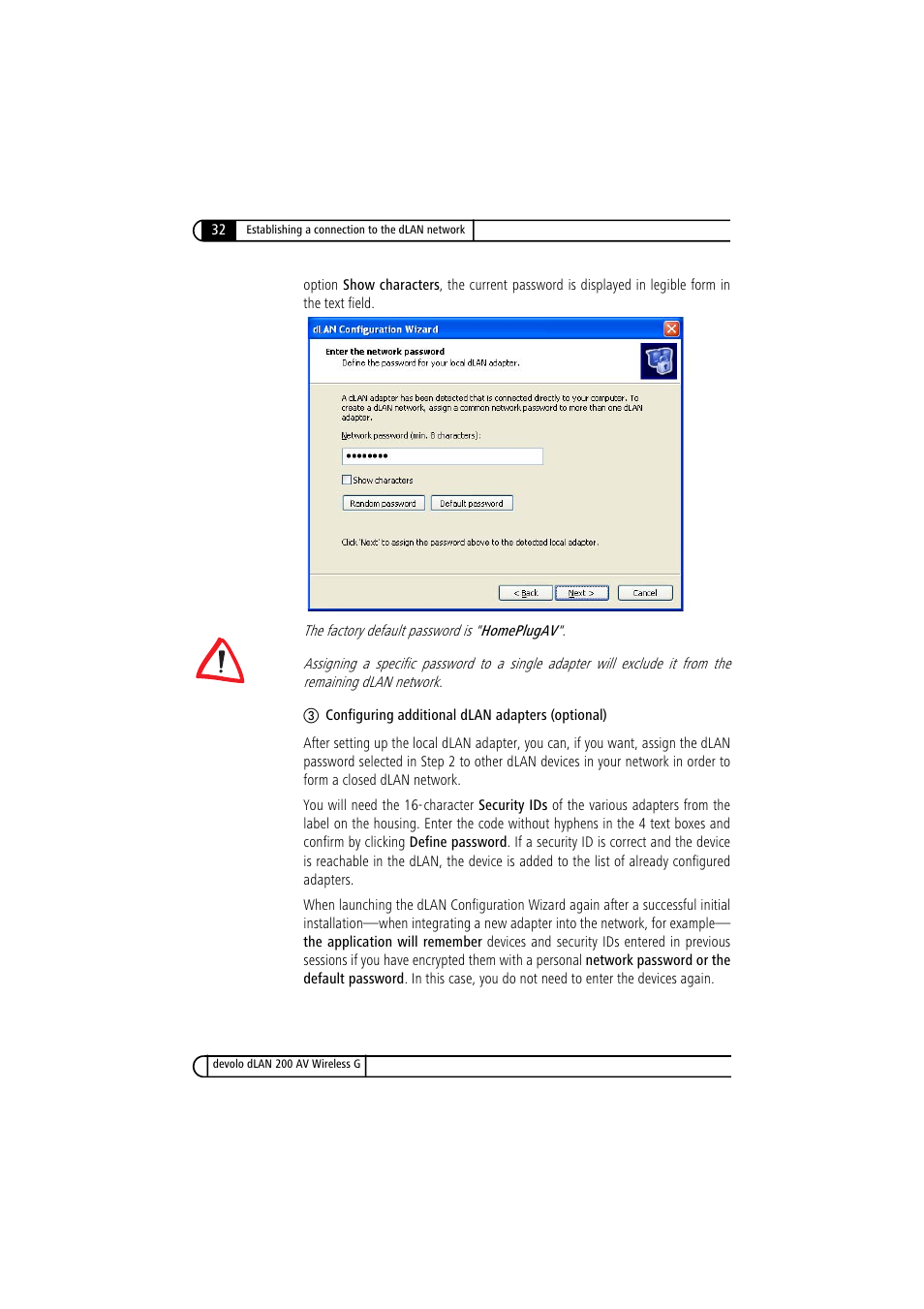 Devolo dLAN 200 AV Wireless G User Manual | Page 32 / 47