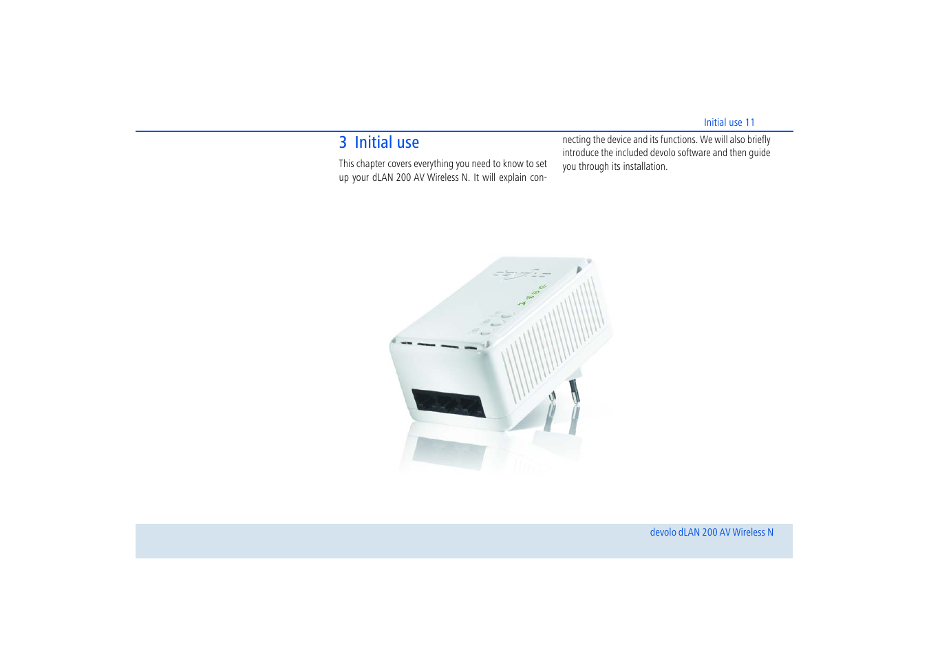 3 initial use | Devolo dLAN 200 AV Wireless N User Manual | Page 12 / 57