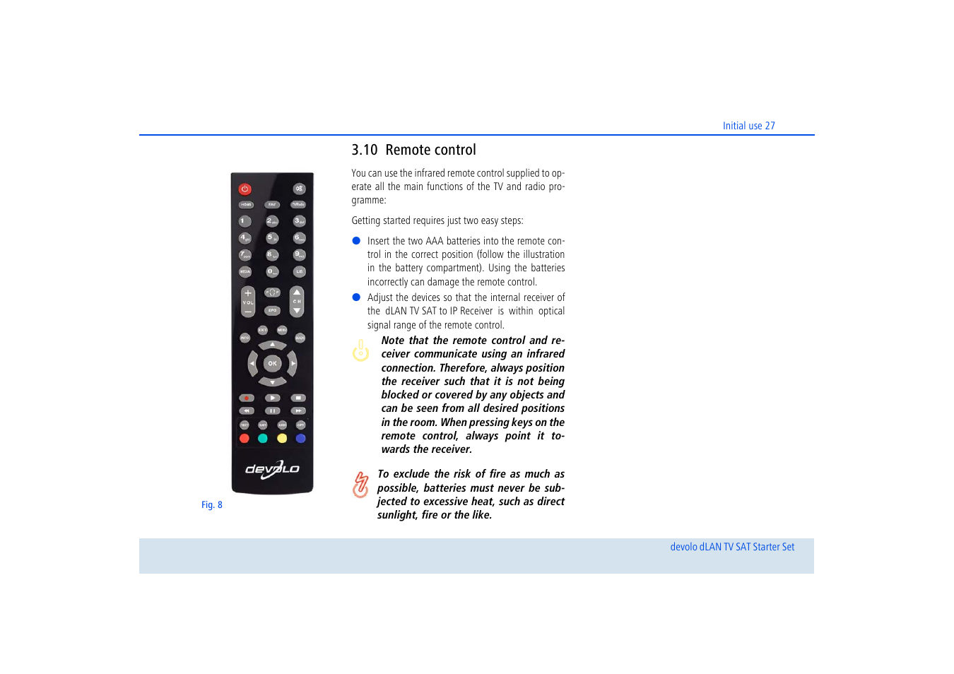 10 remote control | Devolo dLAN TV SAT Starter Set User Manual | Page 28 / 85
