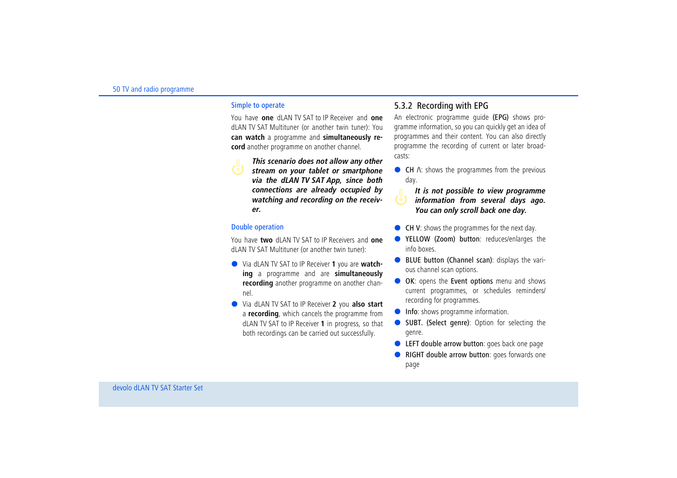 2 recording with epg, Recording with epg | Devolo dLAN TV SAT Starter Set User Manual | Page 51 / 85