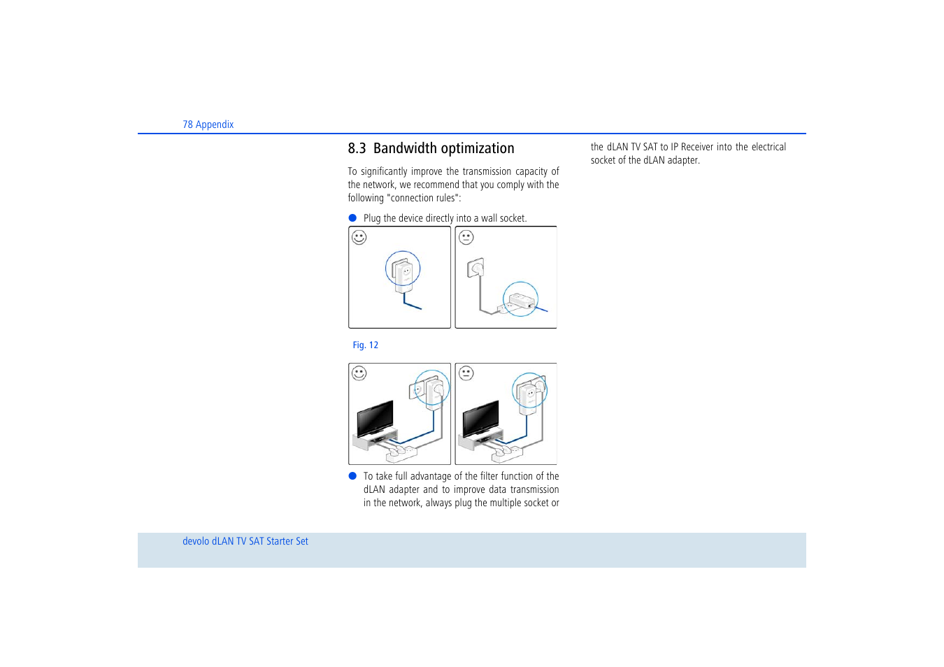 3 bandwidth optimization, Bandwidth optimization | Devolo dLAN TV SAT Starter Set User Manual | Page 79 / 85