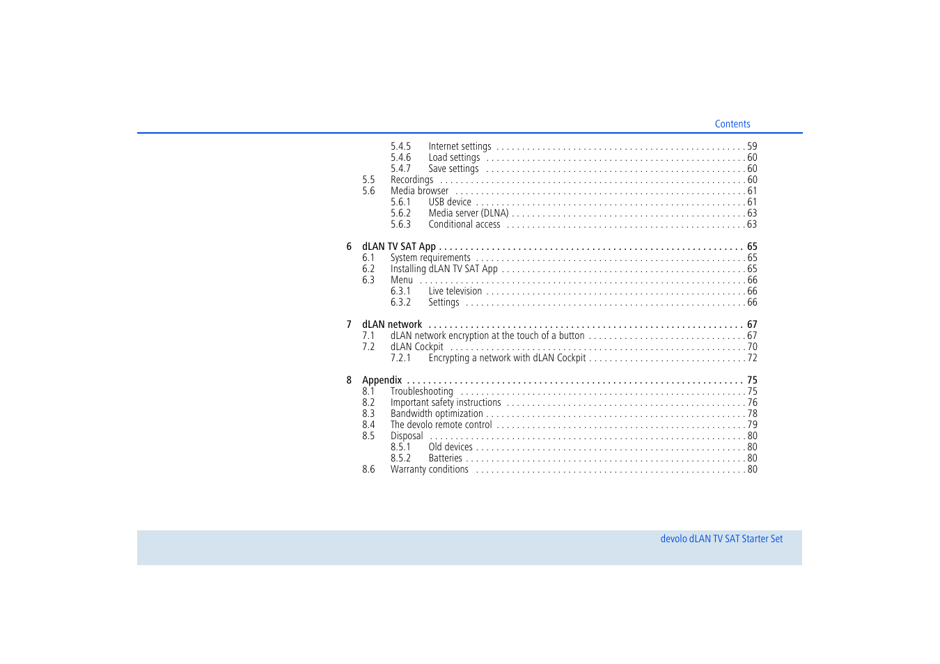 Devolo dLAN TV SAT Starter Set User Manual | Page 8 / 85