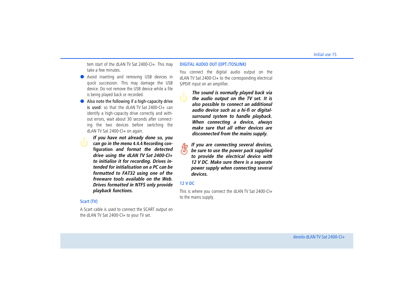 Devolo dLAN TV Sat 2400-CI+ User Manual | Page 16 / 53