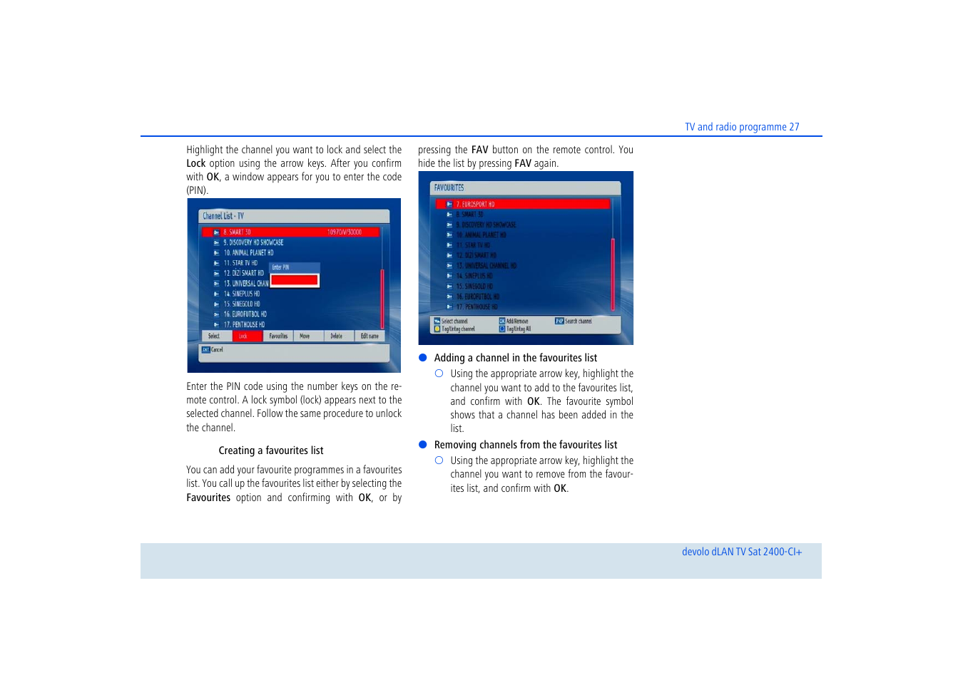 Devolo dLAN TV Sat 2400-CI+ User Manual | Page 28 / 53