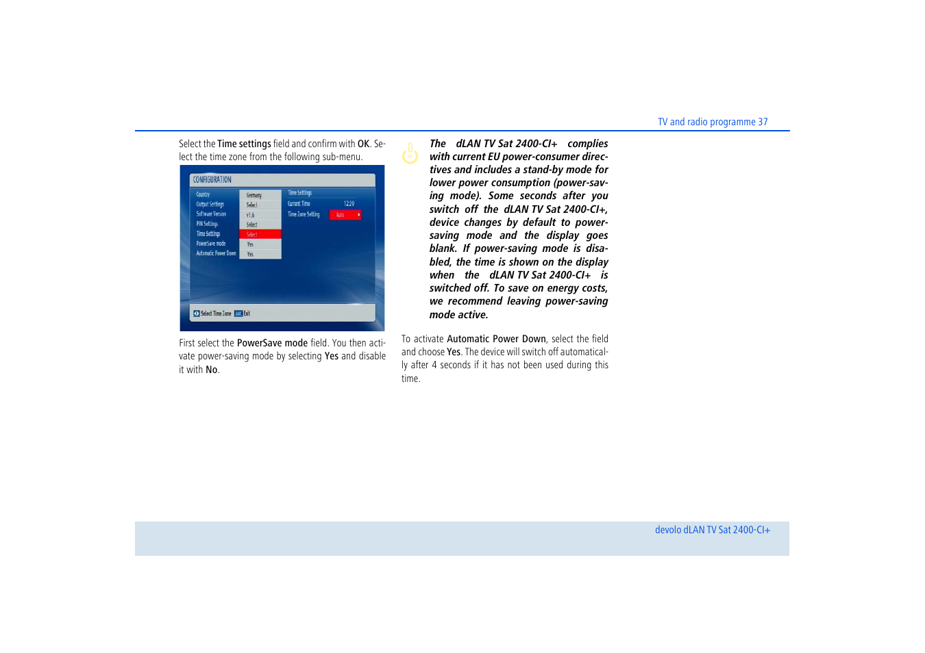 Devolo dLAN TV Sat 2400-CI+ User Manual | Page 38 / 53