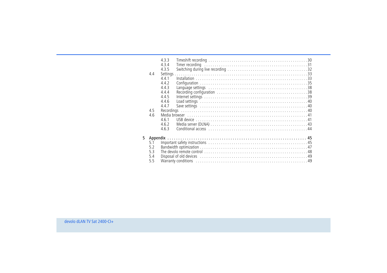 Devolo dLAN TV Sat 2400-CI+ User Manual | Page 5 / 53
