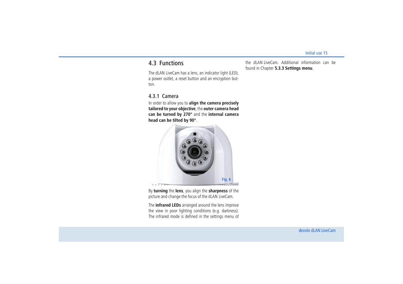 3 functions, 1 camera, Functions | Camera | Devolo dLAN LiveCam User Manual | Page 16 / 37