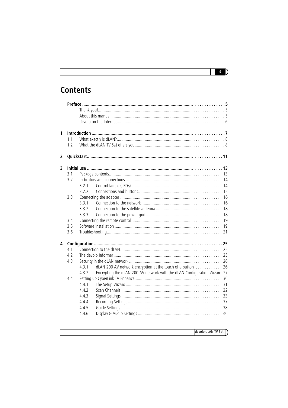 Devolo dLAN TV Sat User Manual | Page 3 / 72